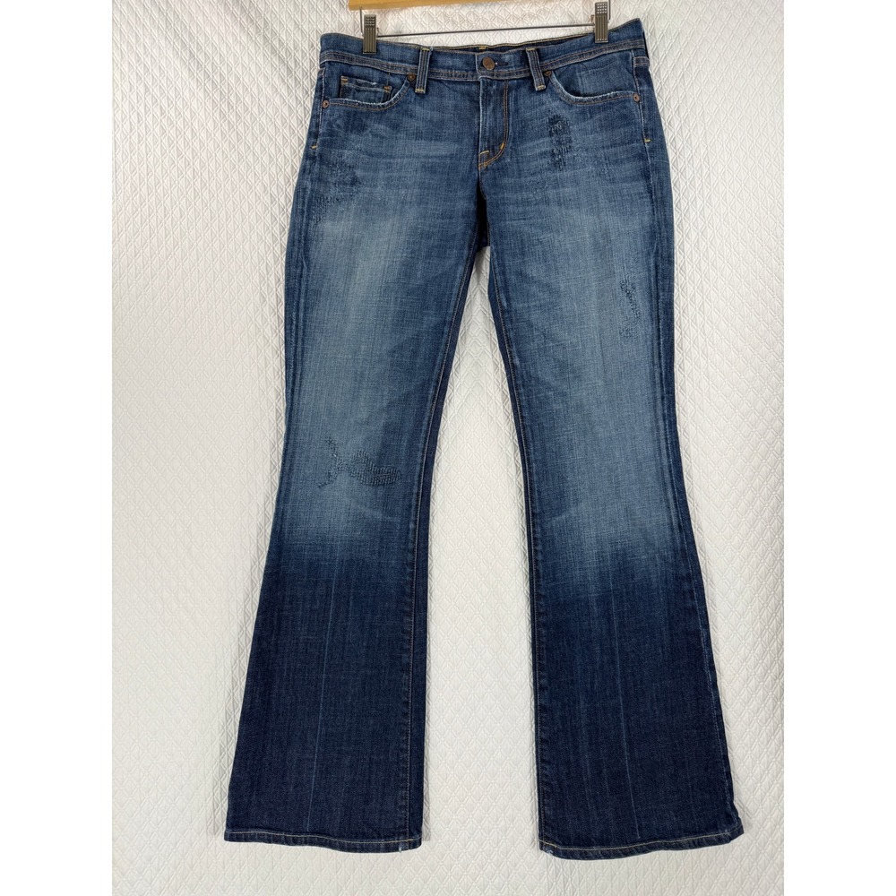 Citizens of Humanity Naomi 065 Fits 33x33 Low Waist Flair Jeans Dark Wash‎ Blue